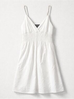 Seductions White Smocked Sundress | Size Medium | 100% Cotton